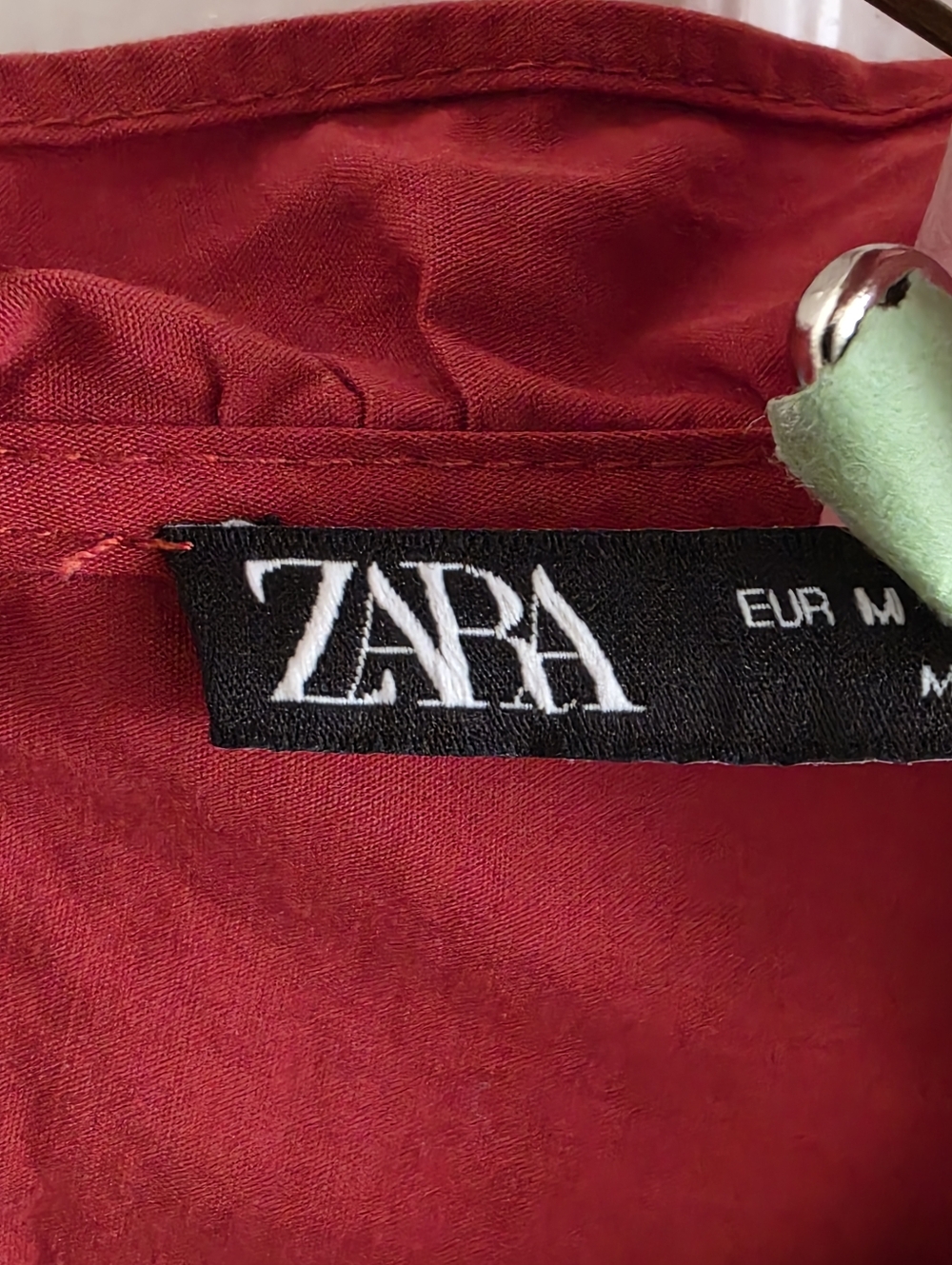 Zara Rust Ruffled Crop Blouse - Picture 8 of 9